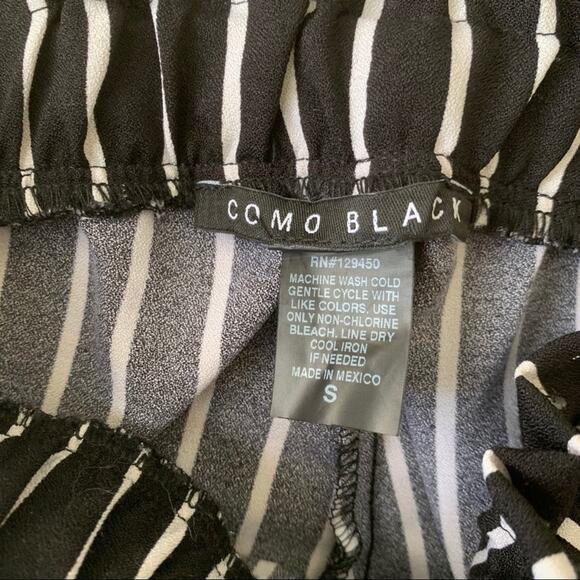 Como black paperbag pleated striped trouser pants - Picture 4 of 7